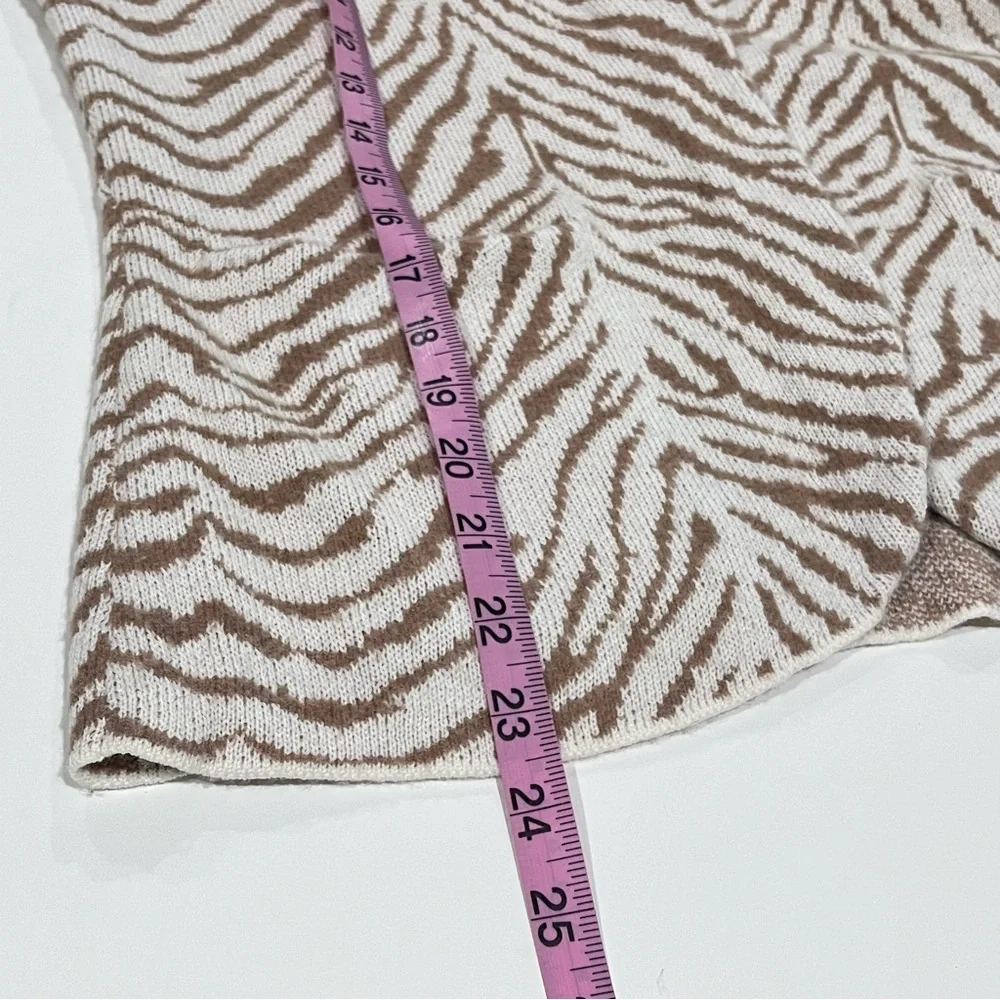 Maeve Anthropologie Zebra Print Wool Blend Sasha Cardigan Sweater Jacket Size S - Picture 11 of 11